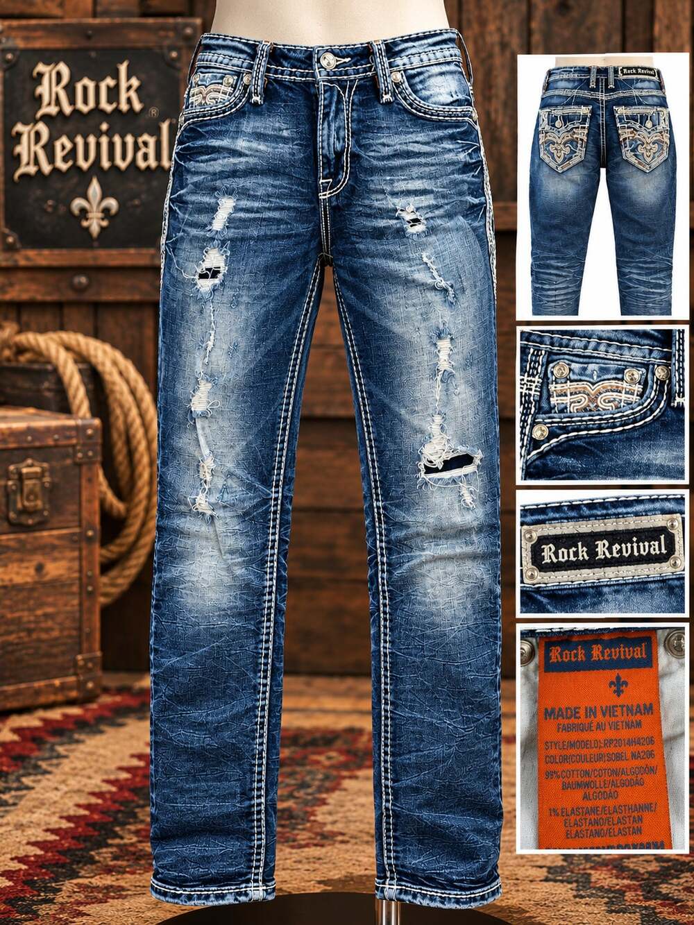 Rock Revival Ysobel Ultra High Rise Curvy Ankle Skinny Jeans Size 27